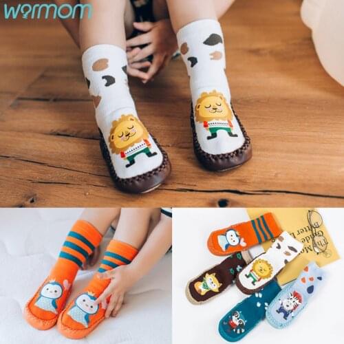 Warmom Baby Socks With Rubber Soles Infant Sock Newborn Autumn Winter Children Floor Socks Shoes Anti Slip Soft Sole Sock