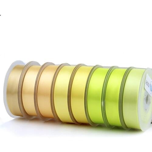 6/9/15/19/25/38/50mm100yards Double Face Satin Ribbon Yellow for Party Wedding Decora Handmade Rose Flowers Belt Top Quality
