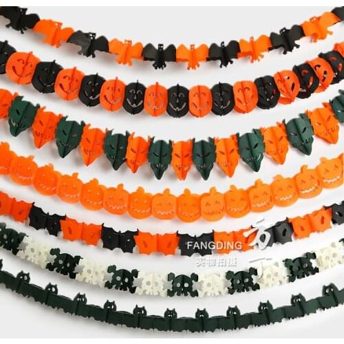 Halloween garland party decoration props pumpkin skull ghost bat demon horror decoration pull flag decoration pull flag
