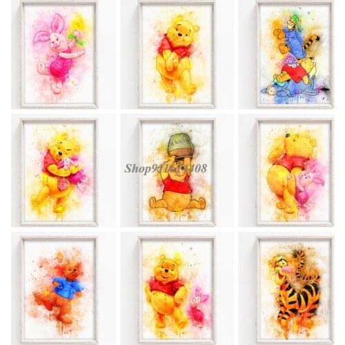 Canvas Painting Disney Classic Cartoon Anime Winnie The Pooh Tigger Posters Prints Wall Art Pictures Kids Living Room Home Decor