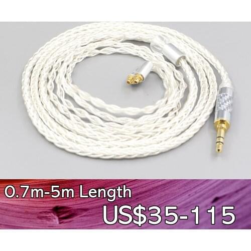 LN007698 3.5mm 2.5mm 4.4mm XLR 8 Core Silver Plated OCC Earphone Cable For AKG N5005 N30 N40 MMCX Sennheiser IE300 IE900