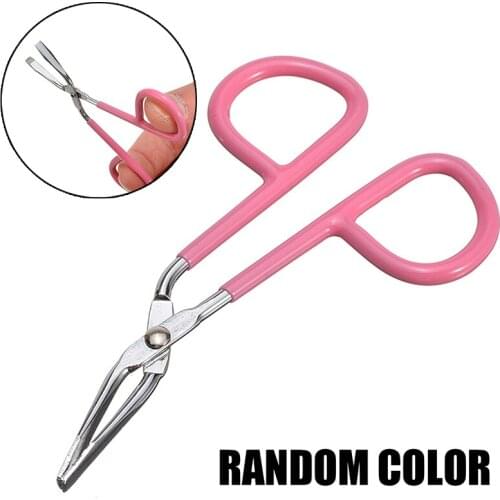 Mayitr 1pc Scissors Flat Tip Eyebrow Tweezers Clamp Clipper Stainless Removal Eye Brow For Makeup Tool Accessories