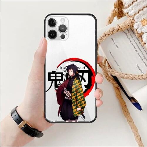 Lovely Kimetsu No Yaiba Anime Style Phone Case cover For iphone 12 pro max 11 8 7 6 s XR PLUS X XS SE 2020 mini Transparent ce
