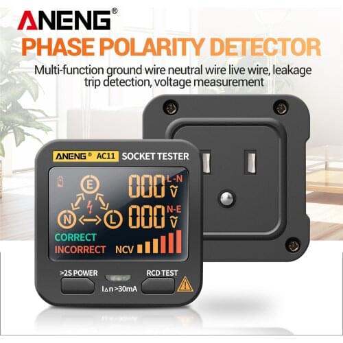 Multifunction Socket Tester Voltmeter LCD Digital Display Outlet Rcd Gfci Test & Bside Voltage Detector EU US UK Plug Dropship