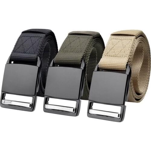 Mens Black Belts Metal Buckle Nylon Quick Drying Release Army Funs Cowboy Jeans Accessories 3.8cm Outdoor Waist Strap Cinto