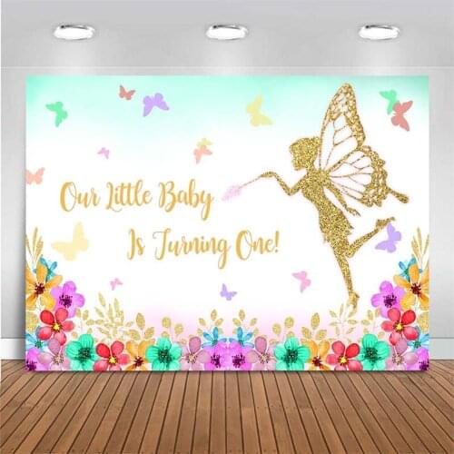 Our Little Baby is Turning One Photography Backdrop Newborn Baby Birthday Party Decoration Photo Background For Photo Studio