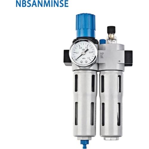 NBSANMINSE DC201 M5 1/8 1/4 3/8 1/2 3/4 1 Air Compressor Oil Lubricator Water Separator Air Filter Regulator Valve