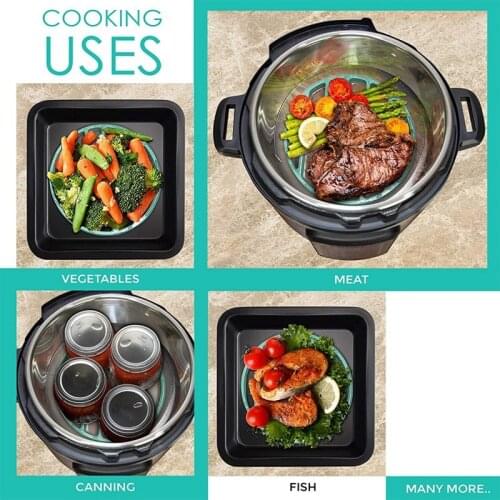 NHBR Silicone Roasting Rack for Pressure Cooker Round Silicon Roasting Accessories Compatible with Oven 6Qt and 8Quart