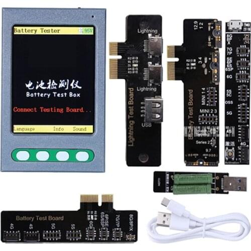 New Professional W28 Mobile Phone Battery Tester Clear Activation Board USB Data Cable Tester Battery Checker Battery Test Box
