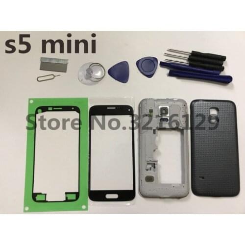 New Full Housing Case Middle Frame+Rubber Seal Back Cover+Glass Lens Replacement Parts For Samsung S5 mini G800 G800F+Tools