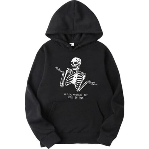 Autumn Spring Goth Hoodie skull Women Hoodie Men High Quality Cotton Hoodies High Street Washed Sweatshirts Men