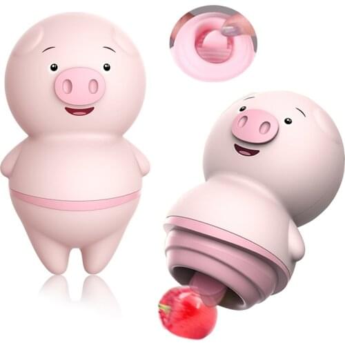 Tongue Lick Vibrators G-Spot Pink Pig Adult Product Erotic Anal Clitoris Nipple Massager Sex Machine For Women Female Sex Toys