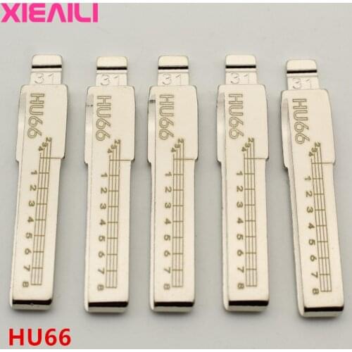 XIEAILI 20Pcs NO.31 HU66 Engraved Line Key Blade Scale Shearing Teeth Uncut Key Blade For Vw Passat/Polo S308