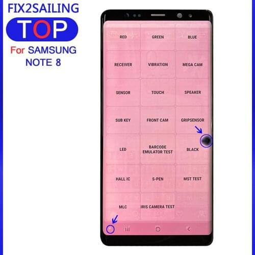 Original AMOLED Lcd For Samsung Galaxy NOTE 8 LCD N950A N950U N950F N950V display touch screen assembly with Black dots
