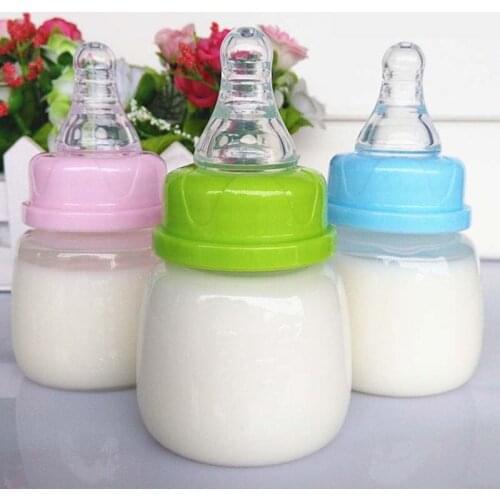 1pc 60ml Cute Baby Bottle Infant Newborn Cup Children Learn Feeding Drinking Handle Bottle Kids Straw Juice Water Bottles