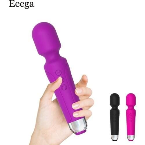 20 Speeds Powerful Clitoris Vibrators USB Recharge Magic Wand AV Vibrator Massager Vibrating Dildo Female Sex Products