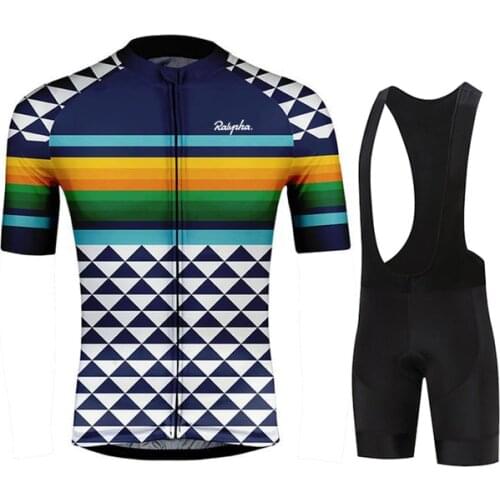 2021 Black Cycling Jersey Ralvpha 19D Bib Set MTB Uniform Bike Clothing Quick Dry Bicycle Wear Clothes Mens shorts