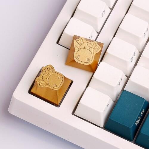 2021 Year of the Ox Theme Metal Keycaps Alumina R4 Cherry Profile Mechanical Keyboard Keycap Personality Keyboard Key Cap