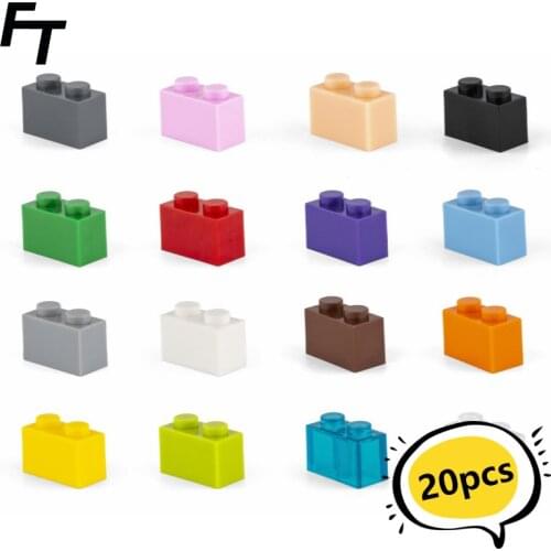 20pcs Small Particle 3004 High Brick 1x2 Building Block Parts DIY Compatible with Creative Gift Blocks Castle Toys