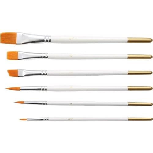 6Pcs /Set Painting Brush Oil Paint Nylon Hair Water Color Painting Brush Acrylics Brush Art Set Oil Painting Brushes