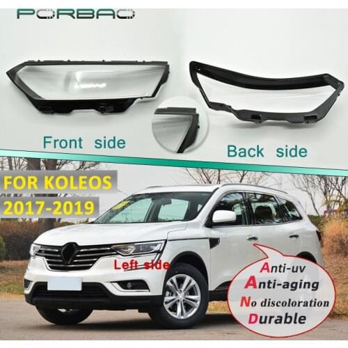 Car Front Headlight Headlamp Clear Glasses Lens Cover for Koleos Transparent Shell 2019-2017 Replacement Lampshade