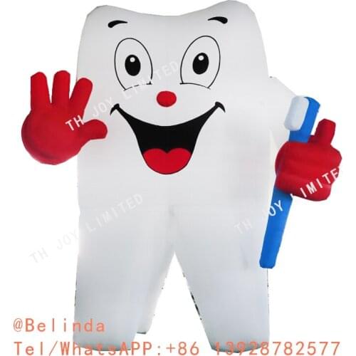 Free Shipping! 3m Advertising Inflatable Tooth Model, Inflatable Tooth Balloon with Toothbrush