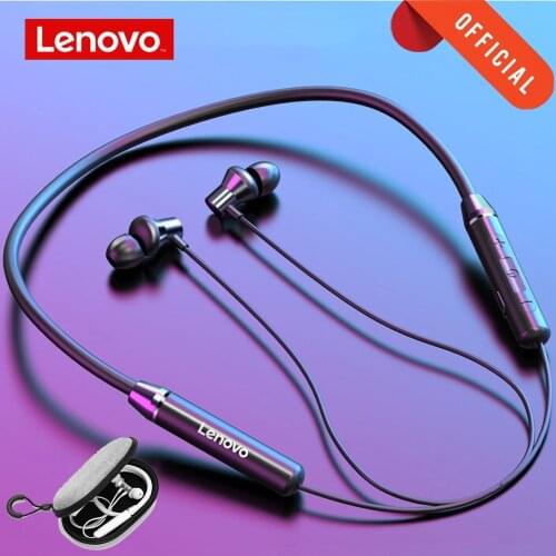 Lenovo Wireless Bluetooth Earphones BT5.0 Sports Running Headset IPX5 Waterproof Sport Earphones Magnetic Headset with Mic black