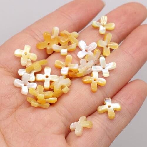 4 PCS Natural Sea Water Cross-shaped Shell Loose Beads Handmade DIY Necklace Bracelet Earrings Jewelry Accessories Bead Making