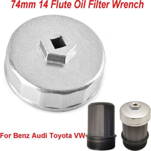 Chuang Qian 74mm 14 Flute Oil Filter Wrench Cap Housing Tool Socket Removal Wrench Tools For Mercury Mariner 2.3/2.5L Milan 2.3L