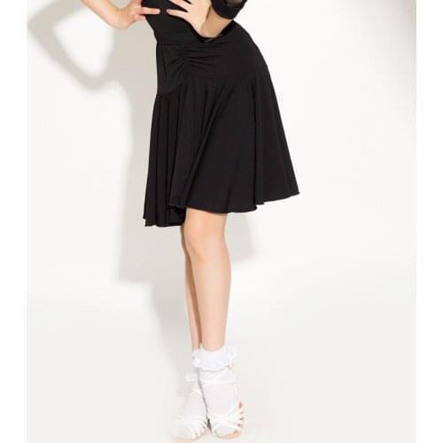 Childrens Latin Dance Skirt Girls Latino Ballroom Chacha Pleated Big Skirt Practice Half Skirt For Kids Plus Size Dress DL6230