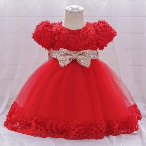 Newborn Baby birthday party girl dress bowknot lovely princess photo costume Infant One-piece Dresses Babies Clothes