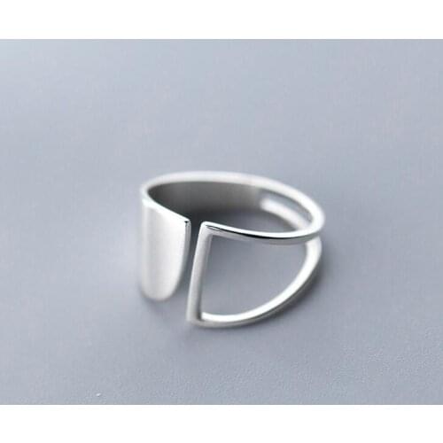 13mm 100% Authentic REAL.925 Sterling Silver Fine Jewelry hollow &Plain Irregular Geometric Band Wider Long Rings GTLJ1540