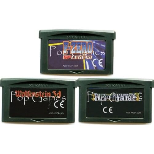 F-Zero GP Legend Wolfenstein 3D Tales of Phantasia for 32 Bit Video Game Cartridge Console Card Handheld Player EU Version