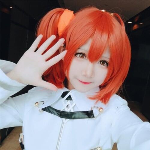 Hot Sale Game FGO Gudako Cosplay Wig Fate/Grand Order Orange Costume Play Wigs Halloween Costumes Hair+Wig Cap Free Shipping