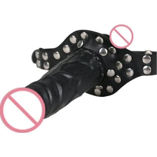 Hot Adult Games Double Ended Dildo Gag And Mouth Gag Dildos Head Strap on Sex Toys Simulation Penis Bondage For women Lesbians