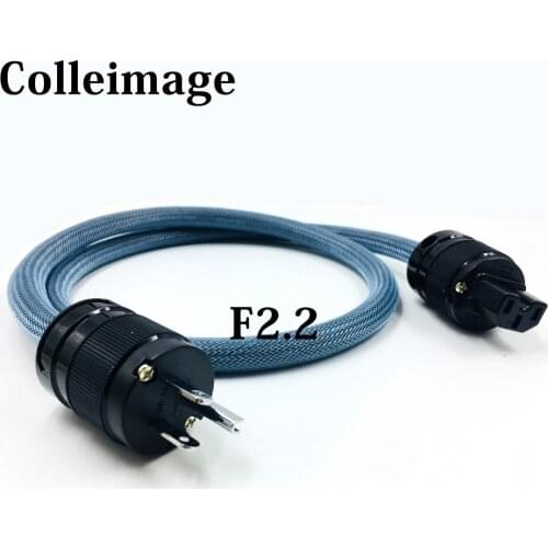 Colleimage Hi End OFC SCHUKO Power Cable Gold plated US Power Plug Cable hifi Power Cord Cable for DVD CD AMP