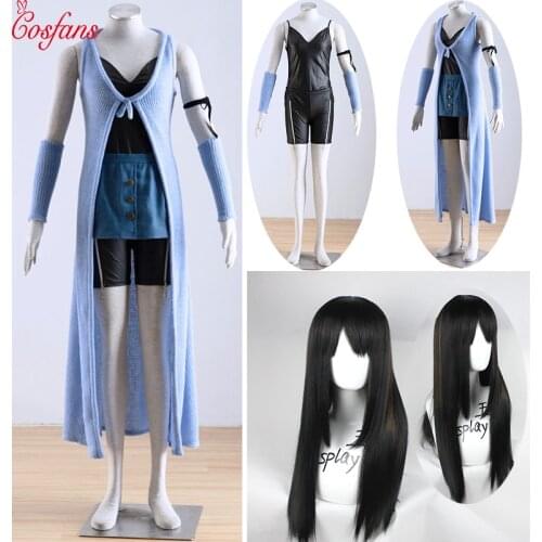 Final Fantasy Series Rinoa Heartilly Daily Dress Cosplay Costume Adult Anime Clothes Full set-in Custom-mde Halloween and wig