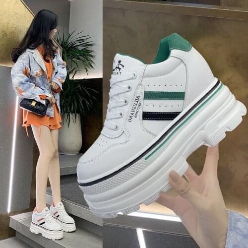 Chunky Shoes Woman Spring High Top Sneakers Women Fashion Platform Casual Breathable Internal Increase Sneakers Tenis Feminino