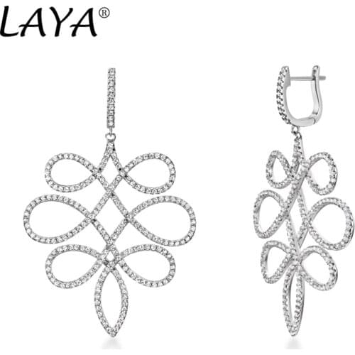 925 Sterling Silver Fashion New Style High Quality Zircon Multi-Line Irregular Design Drop Earrings For Womens Wedding Jewelry