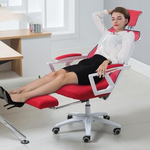 Fashion Minimalist Modern Computer Home Office Chair Mesh Seat Recliner Swivel R Boss Lunch Break Game Gaming Chair Metal