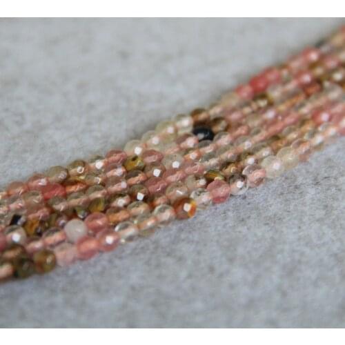 Fashion New 4mm Multicolor Pink Crystal Chalcedony Loose Beads Diy Women Manual Accessories Jewelry Making Design Wholesale 15"