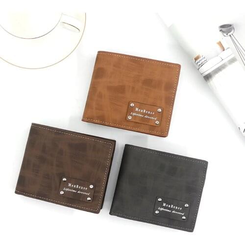 MenBense New Men Short Wallet Casual Retro High-capacity Multi-card Bit Money Bag Mini Clutch Wallets Coin Purse Money Purses