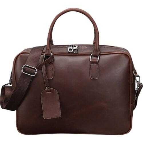 Male Laptop Briefcases Men Bags Business Messenger Bag New Crazy Horse Artificial Leather Handbag Casual Man Shoulder Bags Tote