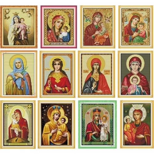 DIY Needlework Handmade Cross Stitch kits Set Embroidery count Printed canvas cross stitch pattern Virgin and Child Home Decor