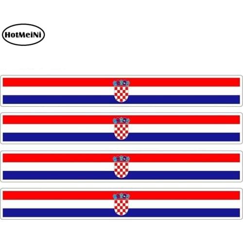 HotMeiNi 13cm x 1.7cm 4pcs Car Stripe Motorcycle Racing Flag Sticker Car Window Decal Bike Moto Tuning Croatia Car Stickers