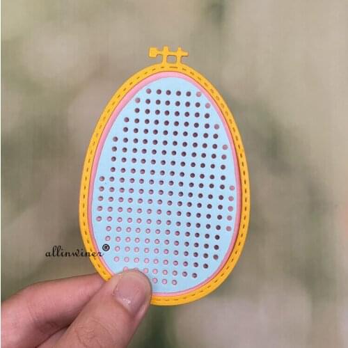 New Egg embroidery frame tag DIY Craft Metal Cutting Die Scrapbook Embossed Paper Card Album Craft Template Stencil Dies