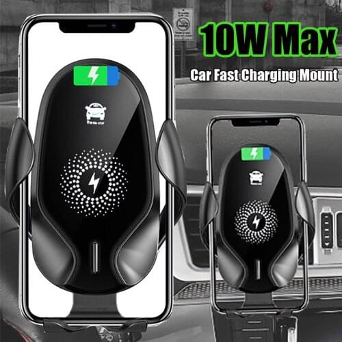 QI 10W 2020 Upgrade Car Wireless Charger Gravity Linkage Auto Wireless Charging Stand Car Phone Holder Wireless Car Charger
