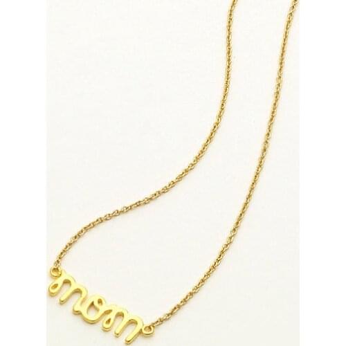 Simple Design Letter "Mom" Pendant Necklace Women Statement Jewelry Mothers Day Gifts