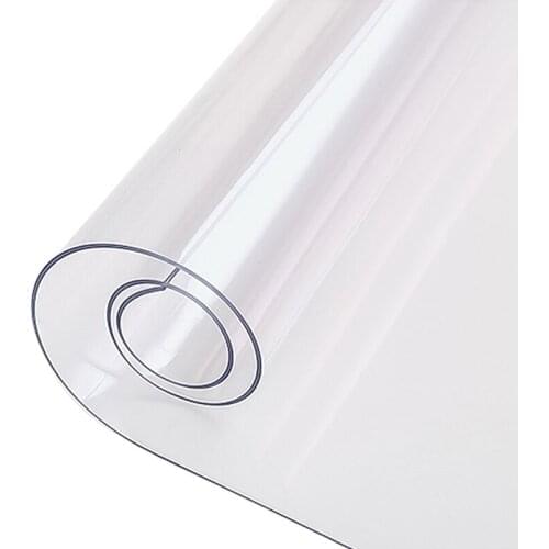 Transparent Waterproof Tablecloth PVC Table Cloth Solid Pattern Oil-Proof Tablecloth Gl Soft Cloth 1.0mm Desk Mat Cover