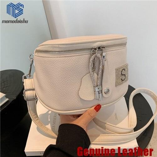 Womens Luxury Bags High Quality Bag ladies Genuine Leather Handbags Female Small Shoulder Crossbody For Ladies Saddle Bag